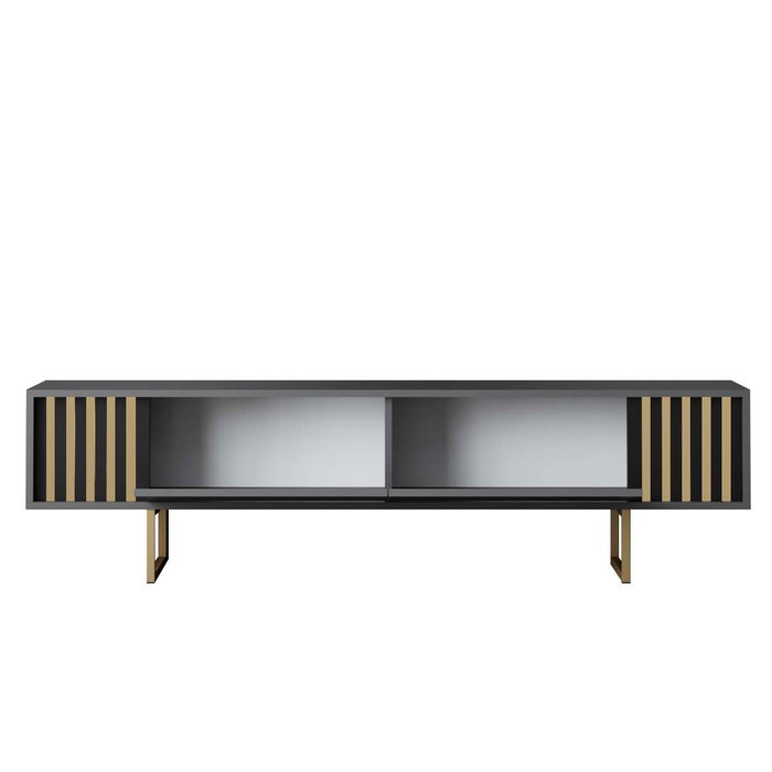 Hanah Home Mueble para TV Gold Line Antracita y Dorado Hanah Home Mueble para TV Gold Line Antracita y Dorado
